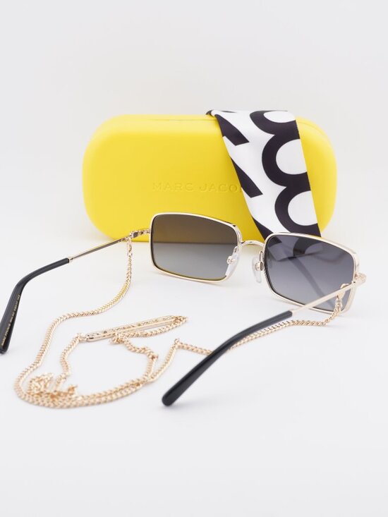 Marc Jacobs MARC 771/N/S 0RHL 9O Rectangle Sunglasses - Gold with Gold Chain main image 10